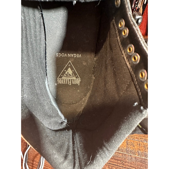 Men's John Fluevog Vegan Vogs Boots 11 Black Blue - Picture 4 of 13